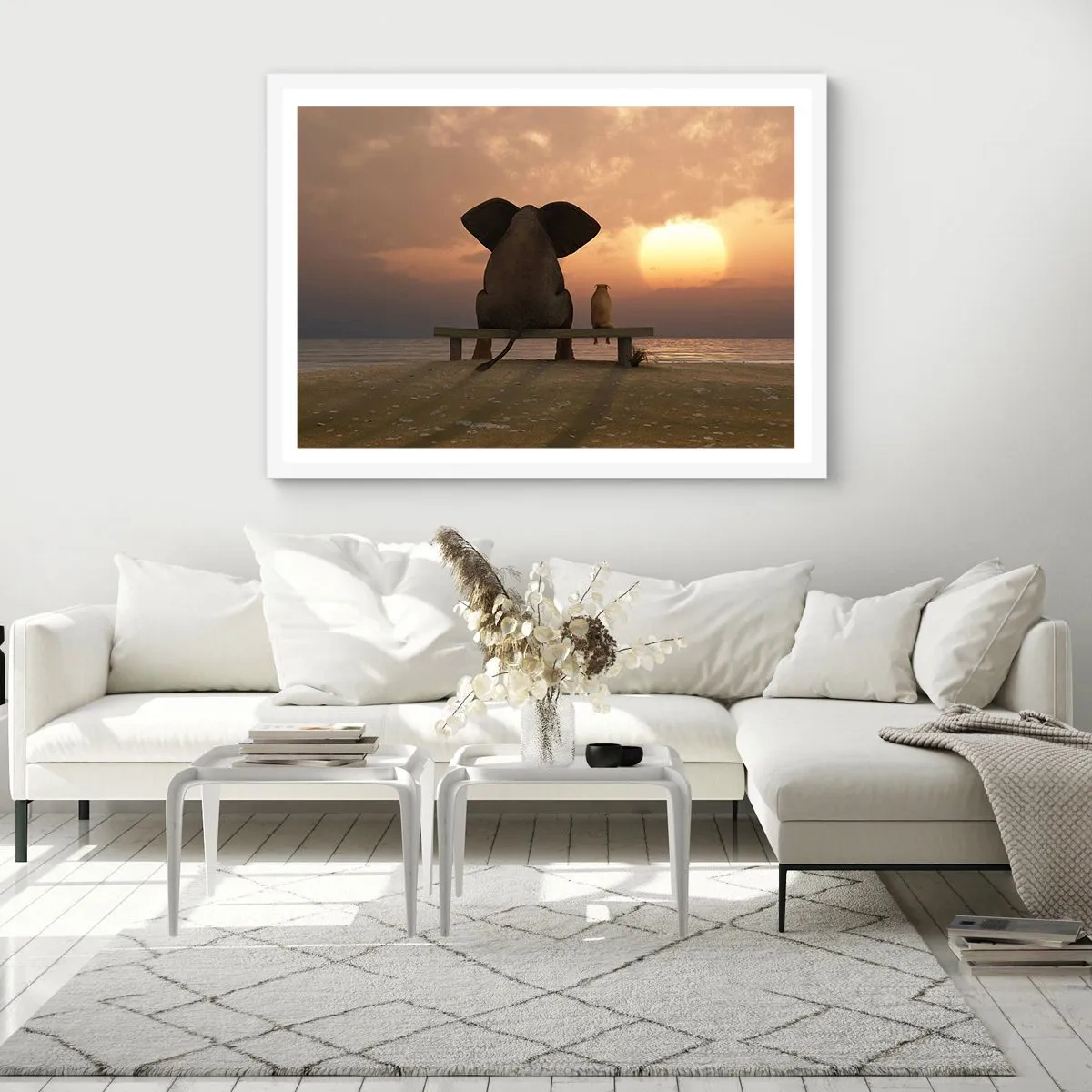 Plakat w białej ramie - Dobrze jest razem pomilczeć - 70x50 cm