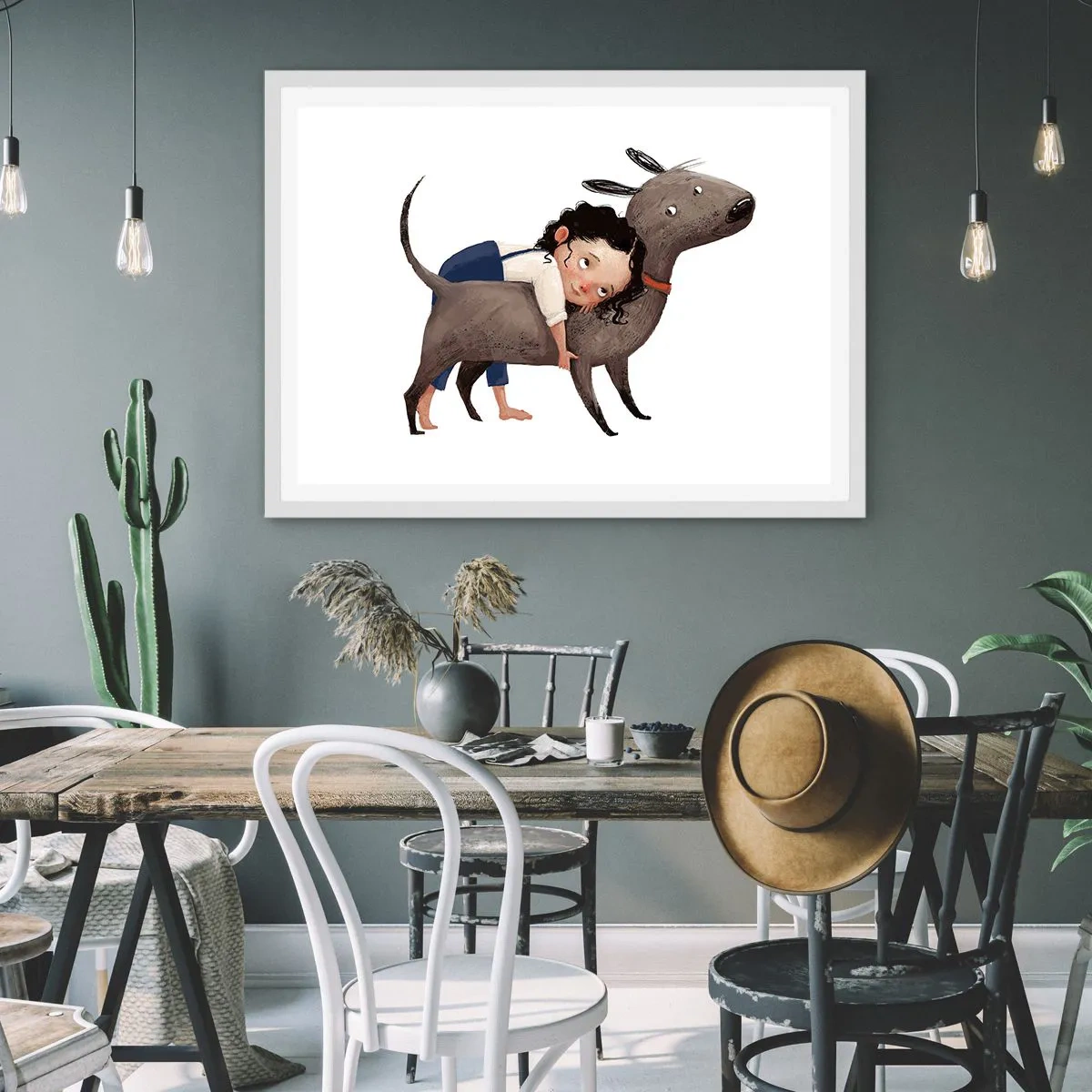 Plakat w białej ramie - Najlepsi przyjaciele - 50x40 cm