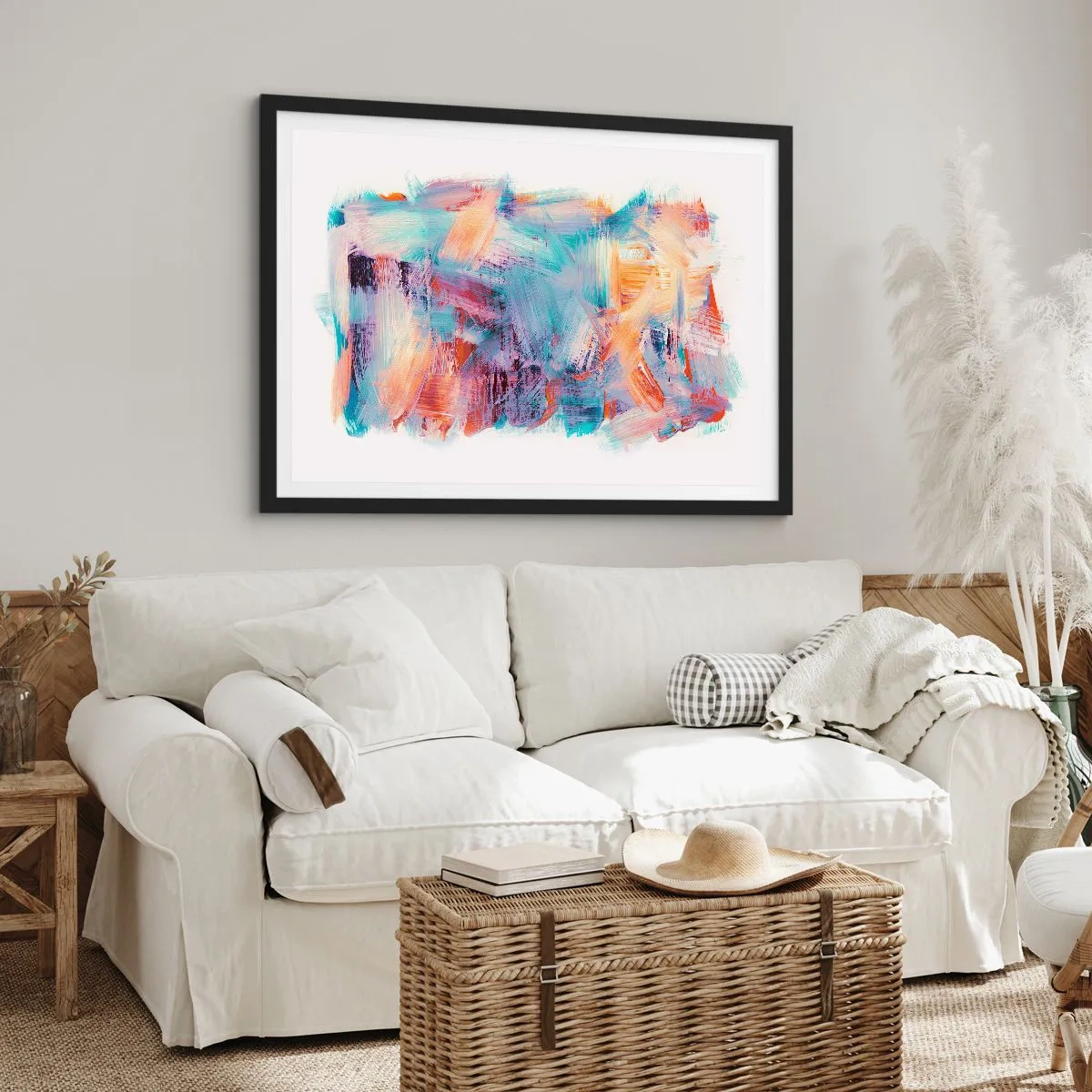 Plakat w czarnej ramie - Kolorowy bałagan - 40x30 cm