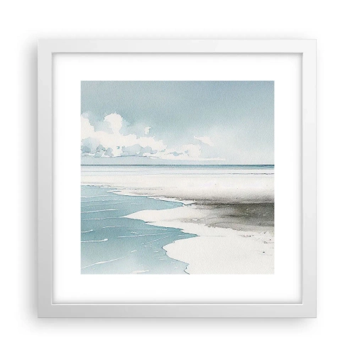 Plakat w białej ramie - Łagodny przypływ - 30x30 cm