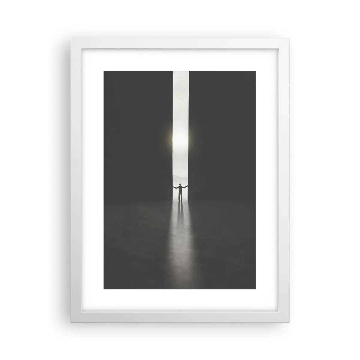 Plakat w białej ramie - Krok do jasnej przyszłości - 30x40 cm