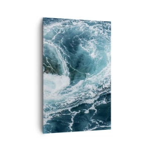 Obraz na płótnie - Dynamiczny wir wodny na oceanie - 80x120cm - Wrota do wnętrza Ziemi - Nowoczesna dekoracja ścienna do salonu i sypialni ARTTOR
