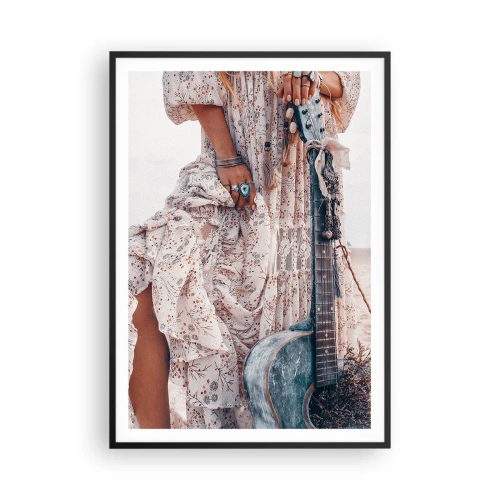 Plakat w czarnej ramie - Dzieci kwiaty w drodze - 70x100 cm