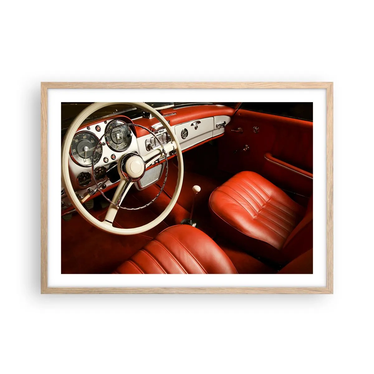 Plakat w ramie jasny dąb - Luksus w stylu vintage - 70x50 cm