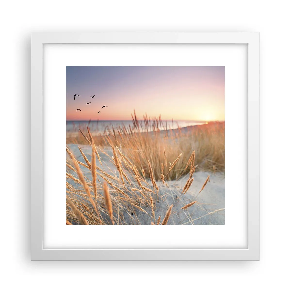 Plakat w białej ramie - Bałtycka kołysanka - 30x30 cm