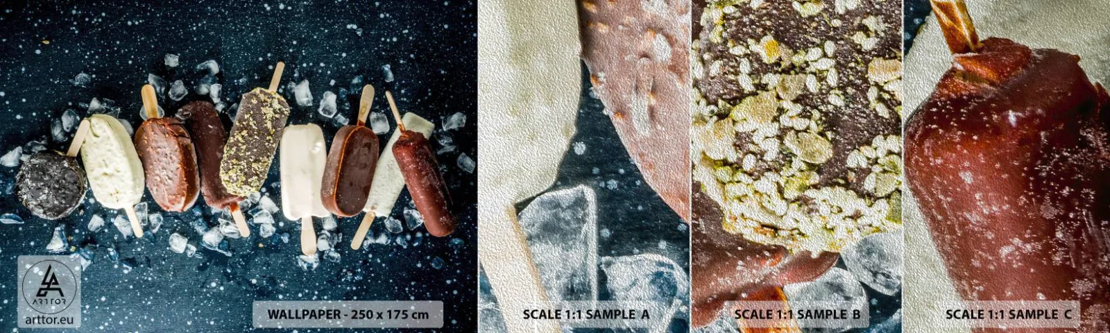 Fototapeta Próbka Premium Sand - Smak gorącego lata - Lody, Gastronomia, Jedzenie - 100x30 cm