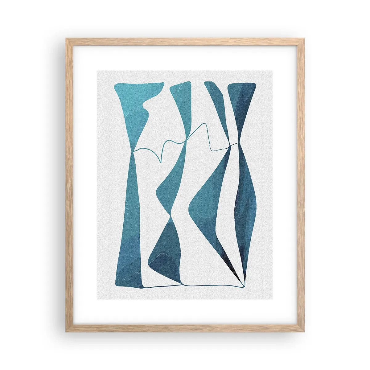 Plakat w ramie jasny dąb - Abstrakcja: turkusowy związek - 40x50 cm