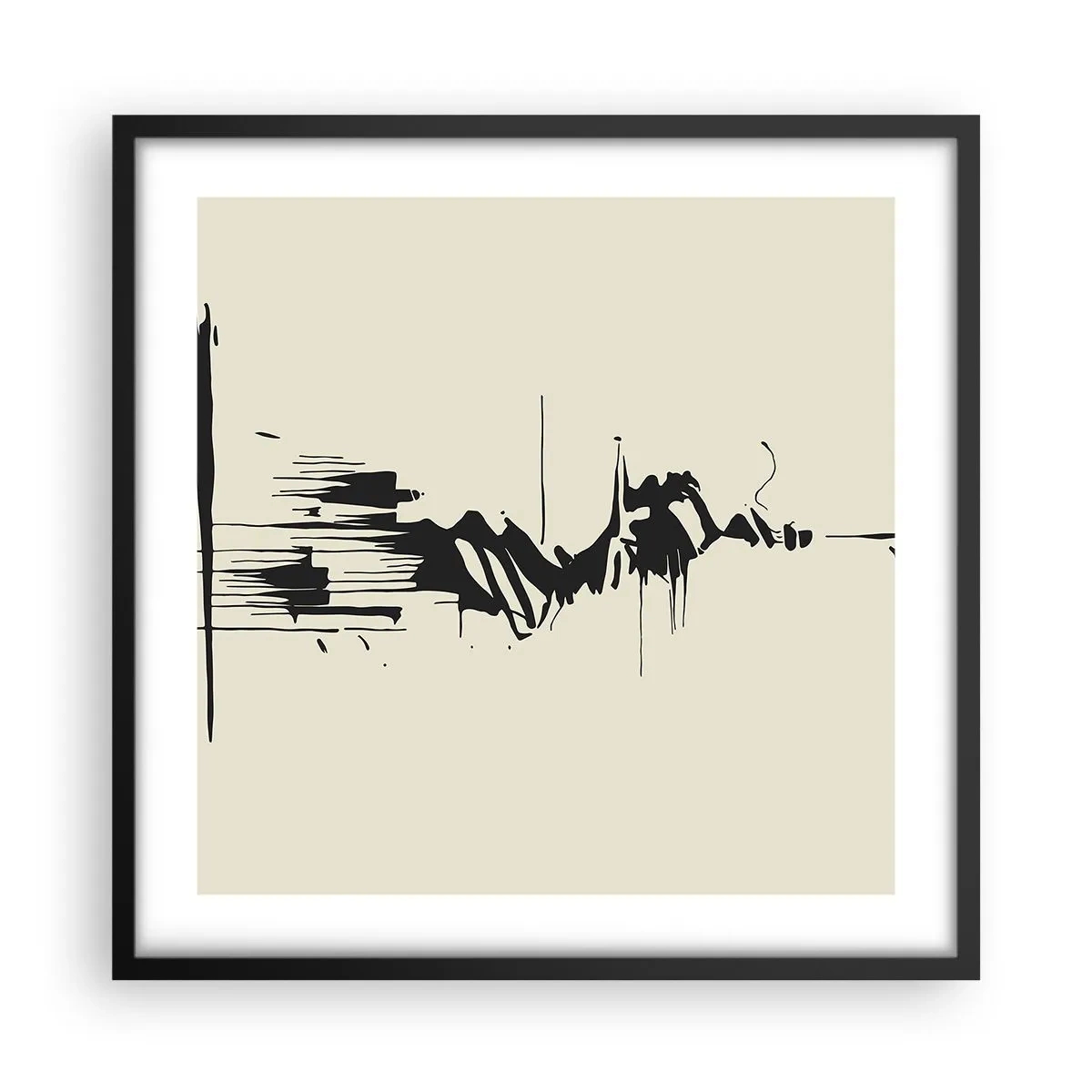 Plakat w czarnej ramie - Abstrakcja pośpieszna - 50x50 cm