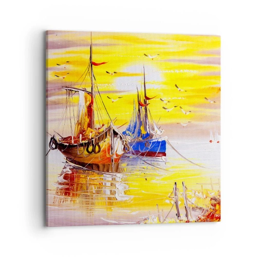 Obraz na płótnie - Zasłużony odpoczynek w porcie - 70x70 cm
