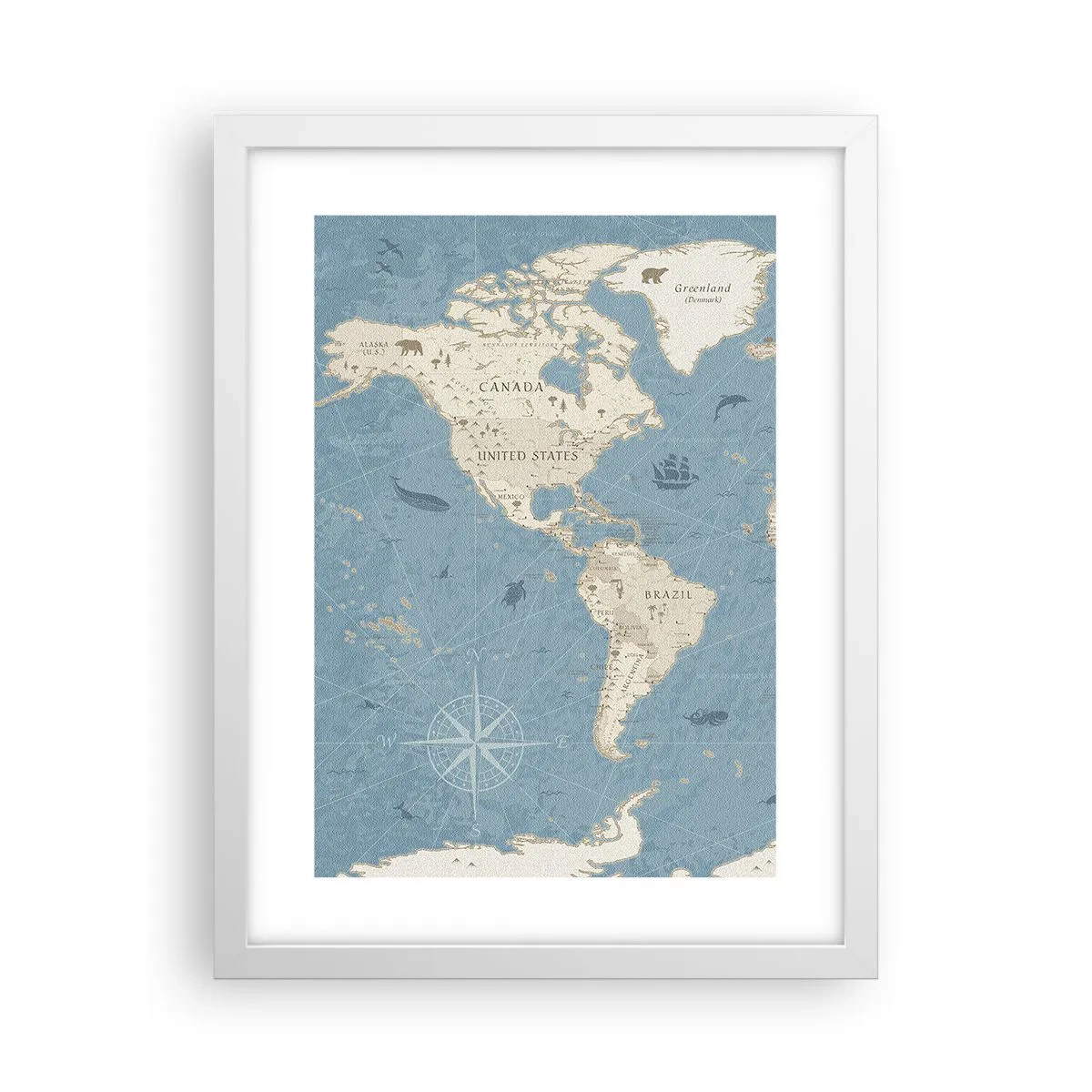 Plakat w białej ramie - Świat w zasięgu ręki - 30x40 cm