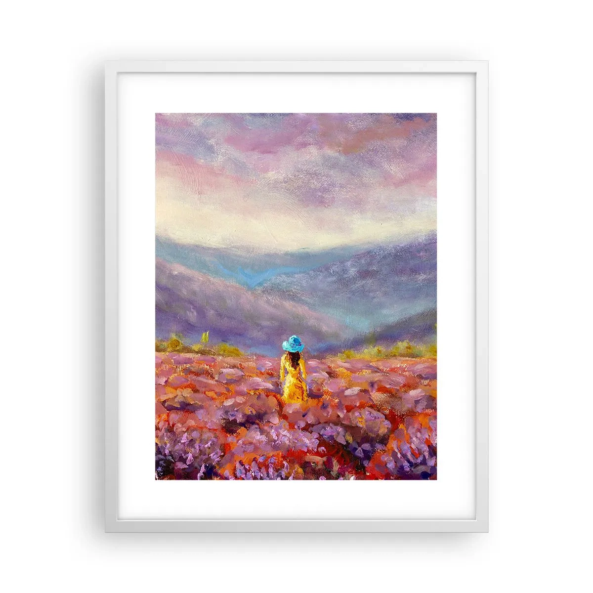 Plakat w białej ramie - W lawendowym świecie - 40x50 cm