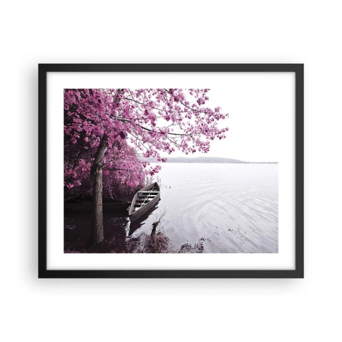 Plakat w czarnej ramie - W różowej ciszy - 50x40 cm