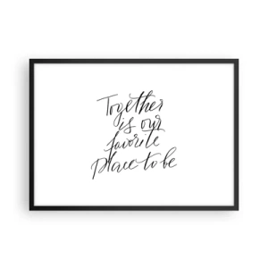 Plakat w czarnej ramie - Typograficzny napis w eleganckim stylu na białym tle - 70x50cm - Też to czujesz? - Nowoczesna dekoracja ścienna do salonu i sypialni ARTTOR