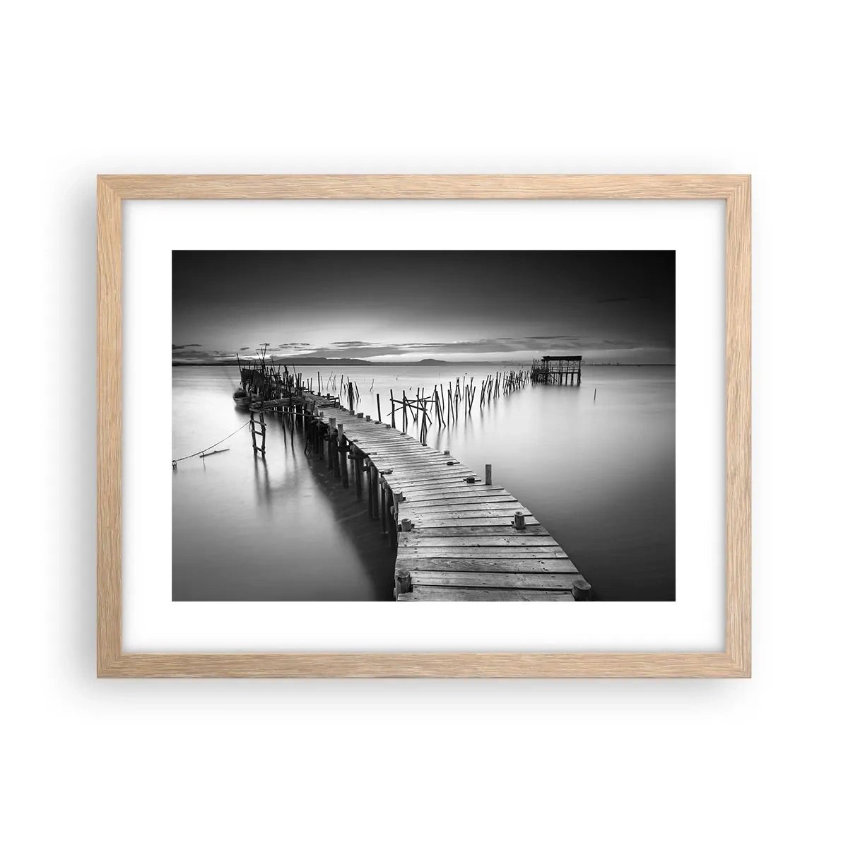 Plakat w ramie jasny dąb - Spokój zapomnianego brzegu - 40x30 cm