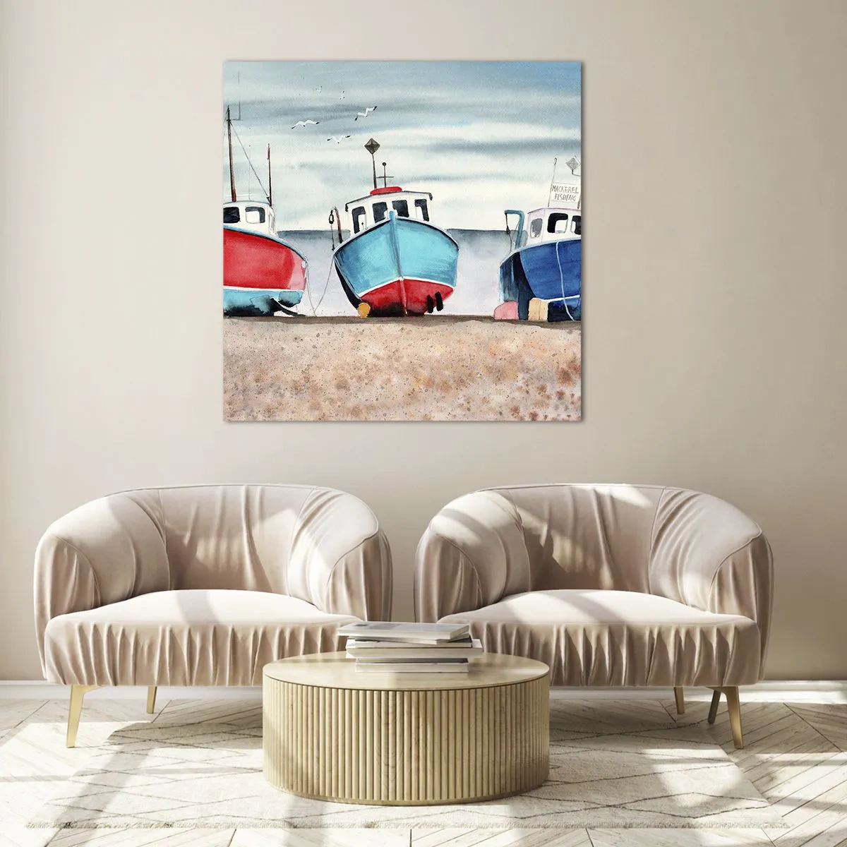 Obraz na szkle - Gotowe na połów - 70x70 cm