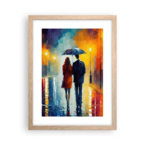 Plakat w ramie jasny dąb - Razem – kolorowa noc - 30x40 cm