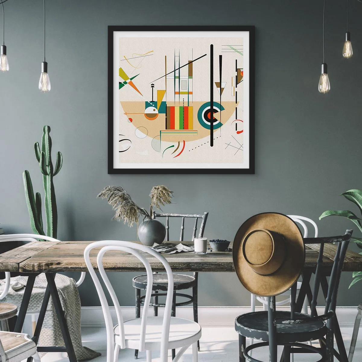 Plakat w czarnej ramie - I świat się śmieje - 60x60 cm