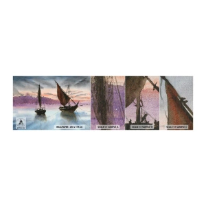 Fototapeta Próbka Premium Canvas - Wieczór w porcie - Żaglówki, Nadmorski, Pejzaż - 100x30 cm