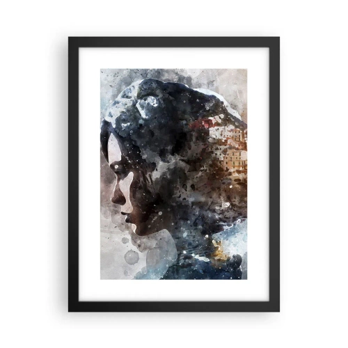Plakat w czarnej ramie - Opowieść o dziewczynie z miastem w tle - 30x40 cm