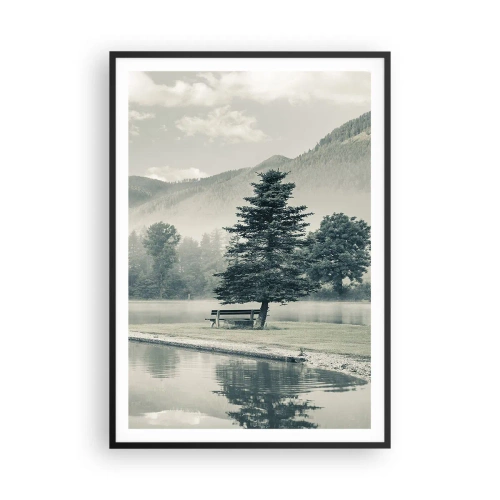 Plakat w czarnej ramie - Jezioro jeszcze śpi - 70x100 cm