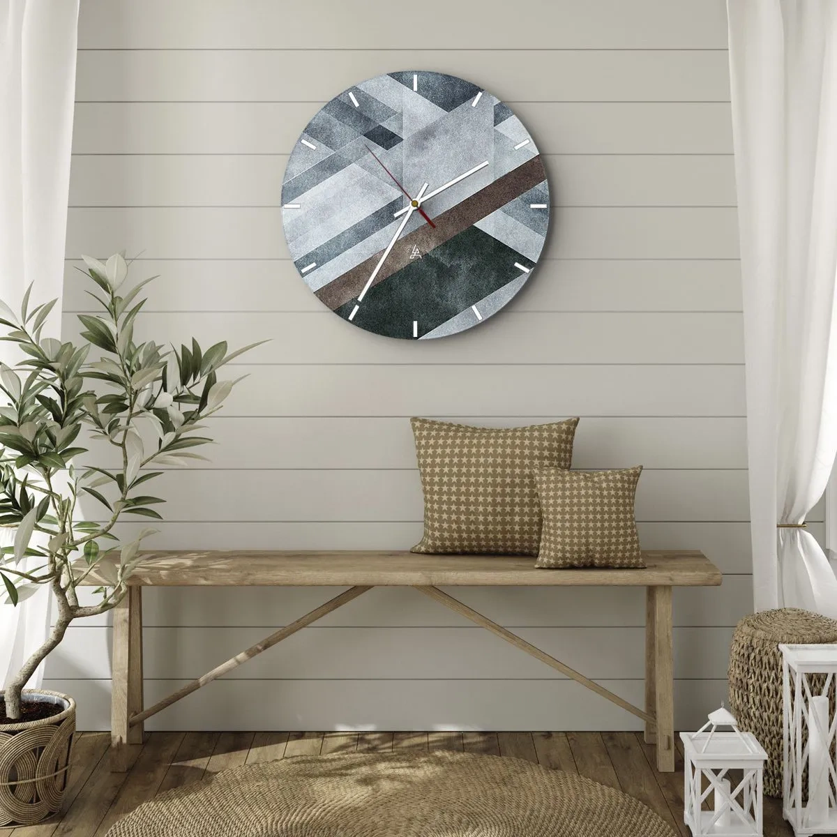 Zegar ścienny - Wyszukana elegancja geometrii - 40x40 cm