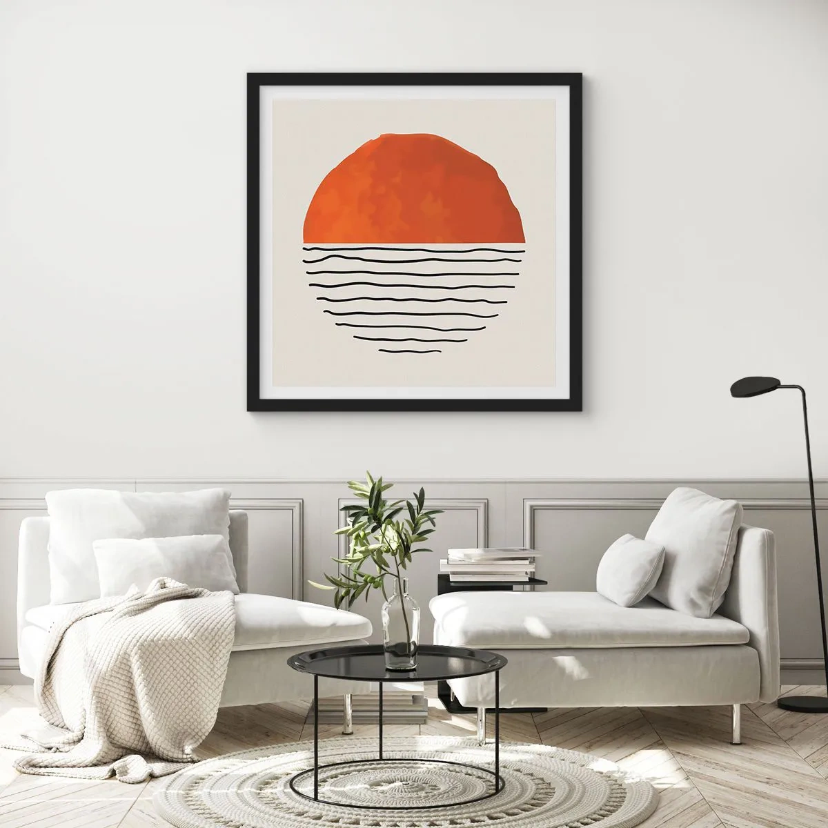 Plakat w czarnej ramie - W japońskim klimacie - 50x50 cm