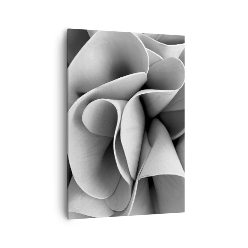 Obraz na płótnie - Czarno-białe detale abstrakcyjnych form - 70x100cm - Dzieje się w przestrzeni - Nowoczesna dekoracja ścienna do salonu i sypialni ARTTOR