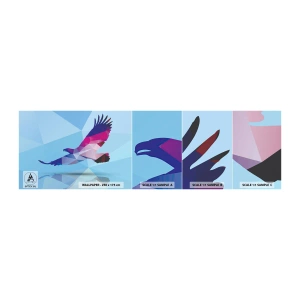 Fototapeta Próbka Samoprzylepna Deluxe Sticker - Orzeł w liliowym krysztale - Ptak, Orzeł, Figura Geometryczna - 100x30 cm