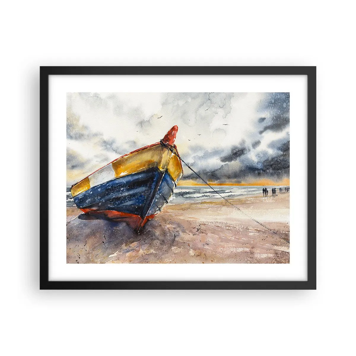 Plakat w czarnej ramie - Odpoczynek na brzegu - 50x40 cm