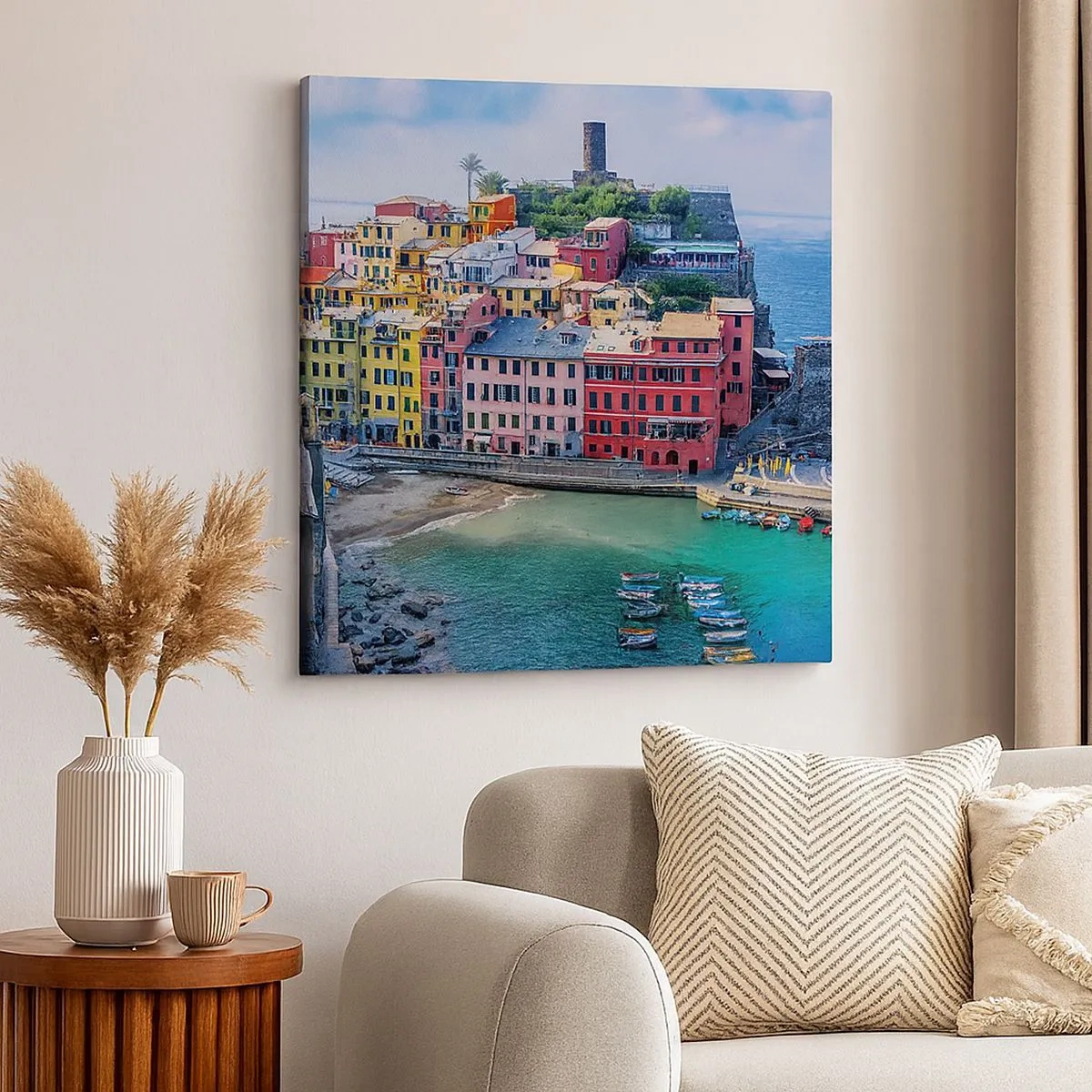 Obraz na płótnie - Śródziemnomorskie magiczne miasteczko - 30x30 cm