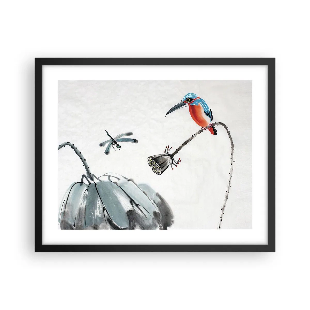 Plakat w czarnej ramie - Życie łąki - 50x40 cm
