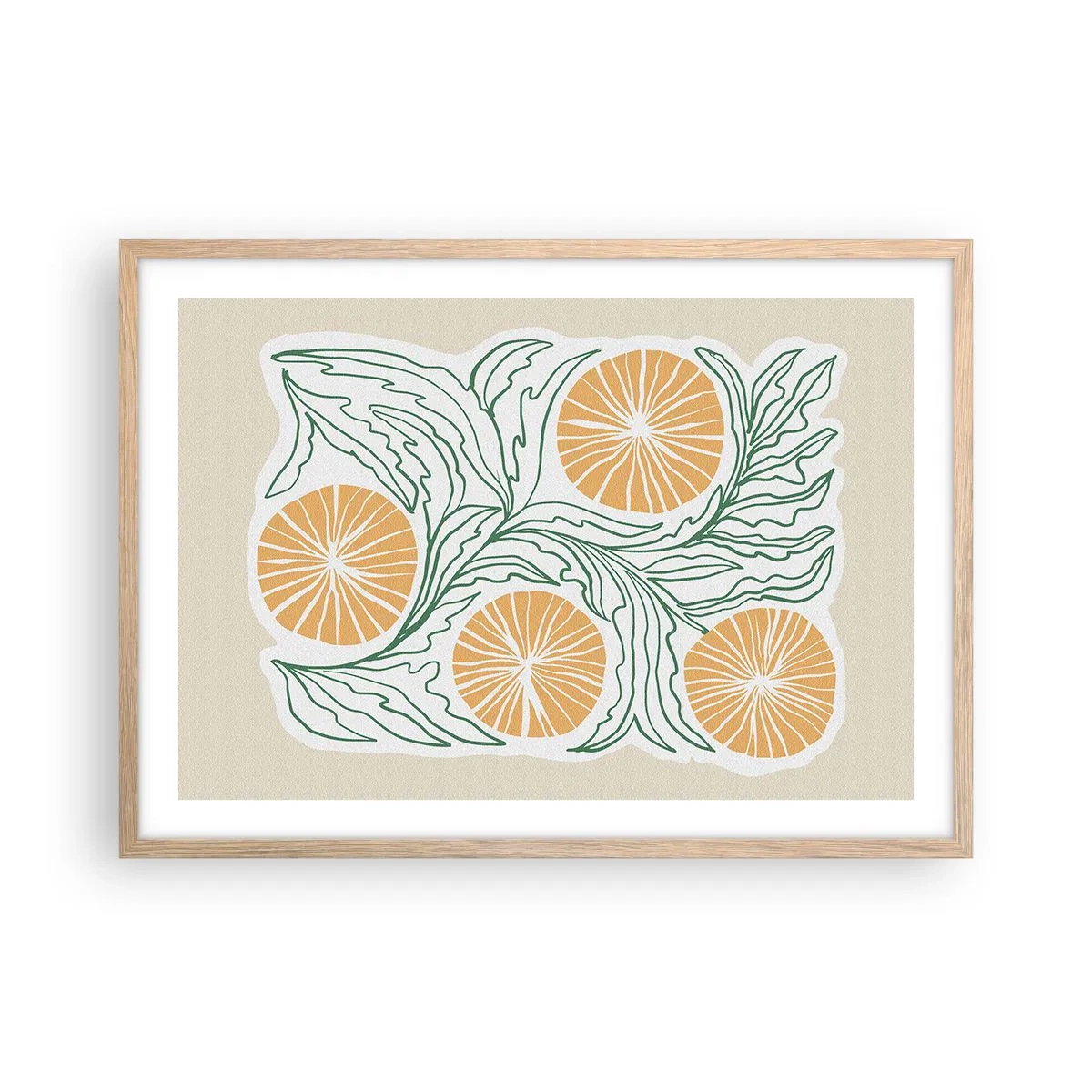 Plakat w ramie jasny dąb - Etnicznie z nutą abstrakcji - 70x50 cm