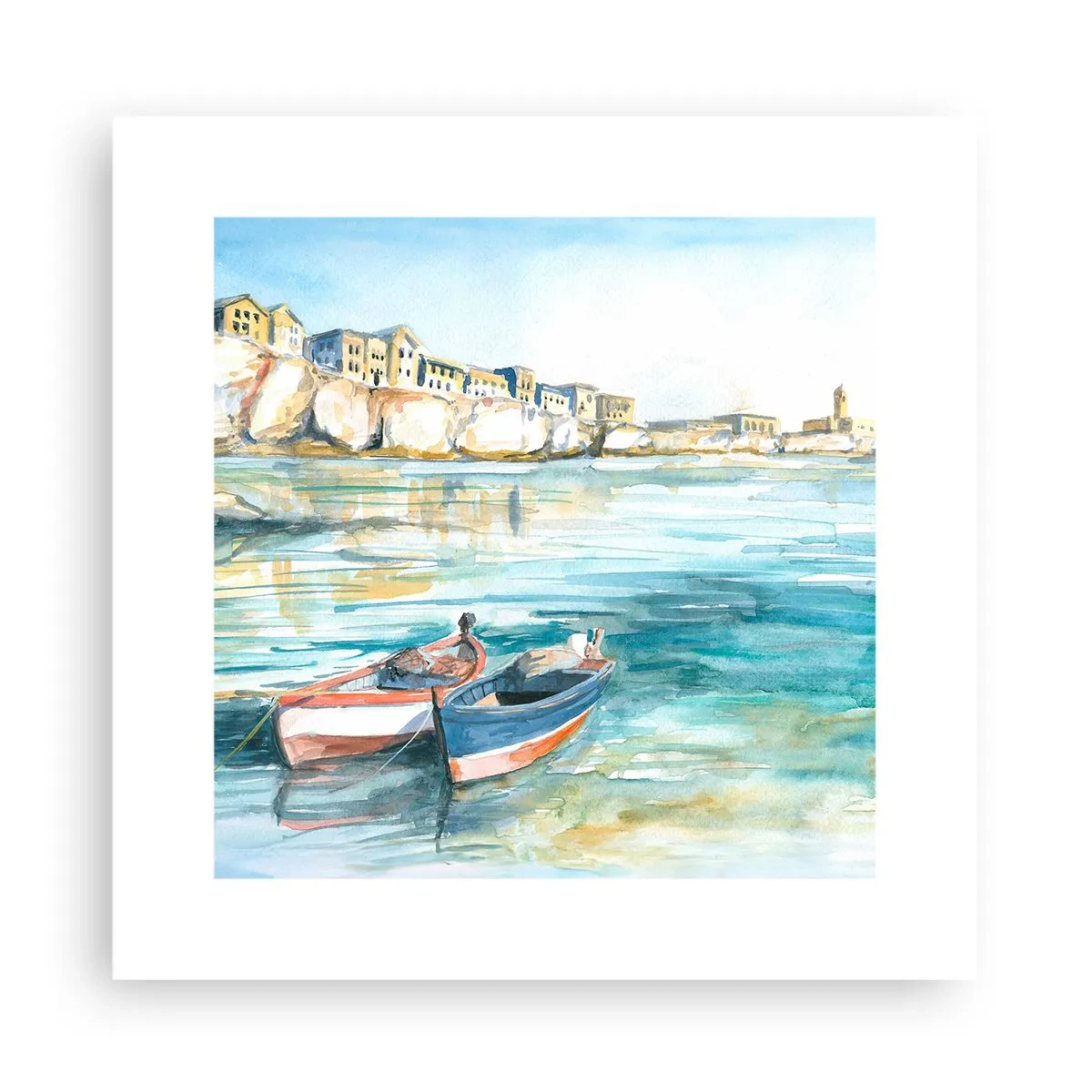 Plakat - Pejzaż w lazurze - 30x30 cm