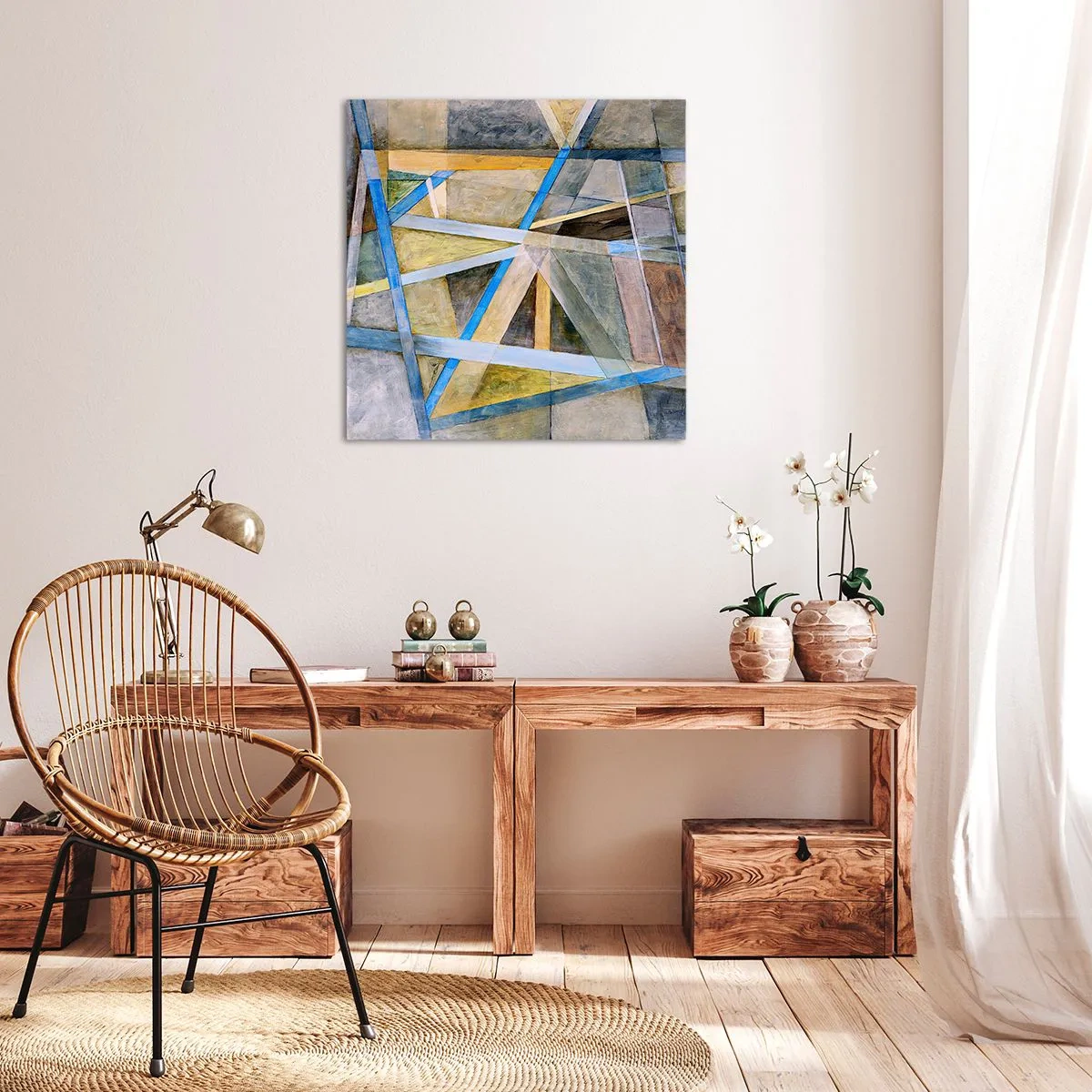 Obraz na płótnie - Na wprost czy na skos? - 30x30 cm