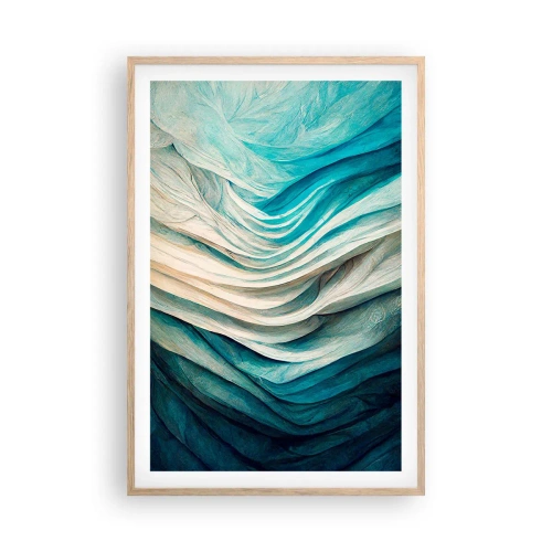 Plakat w ramie jasny dąb - Błękitne nienasycenie - 61x91 cm