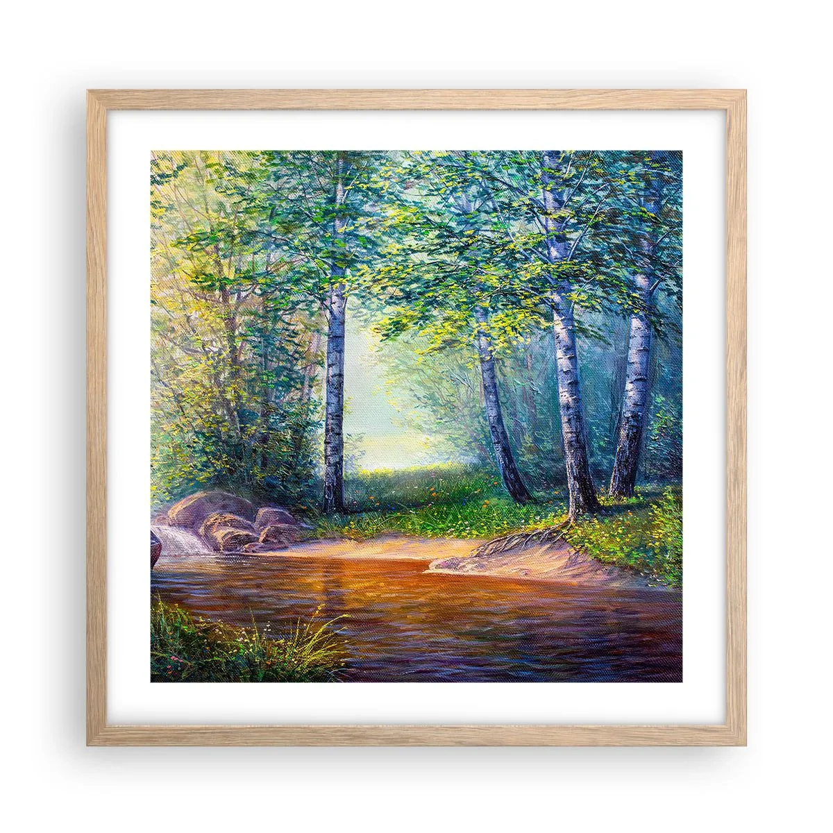 Plakat w ramie jasny dąb - Sielankowa sceneria - 50x50 cm