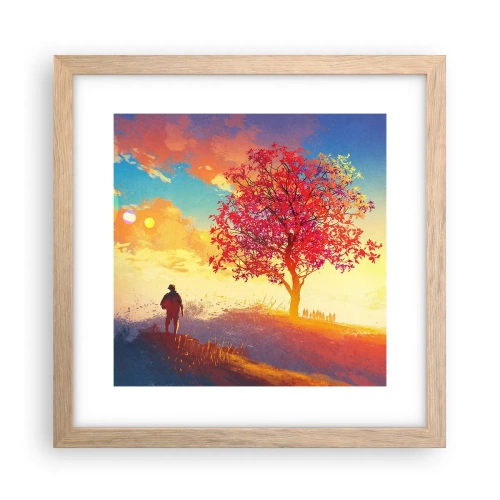 Plakat w ramie jasny dąb - Pielgrzym u celu - 30x30 cm