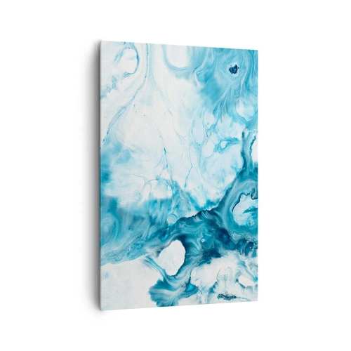 Obraz na płótnie - Abstrakcyjny wzór w odcieniach błękitu - 80x120cm - Koncert błękitu - Nowoczesna dekoracja ścienna do salonu i sypialni ARTTOR