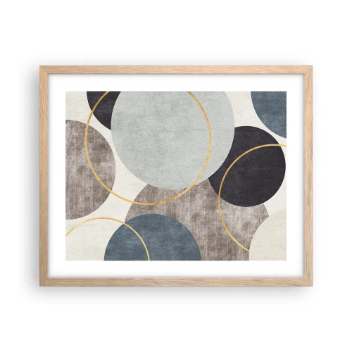 Plakat w ramie jasny dąb - Koło za kołem - 50x40 cm