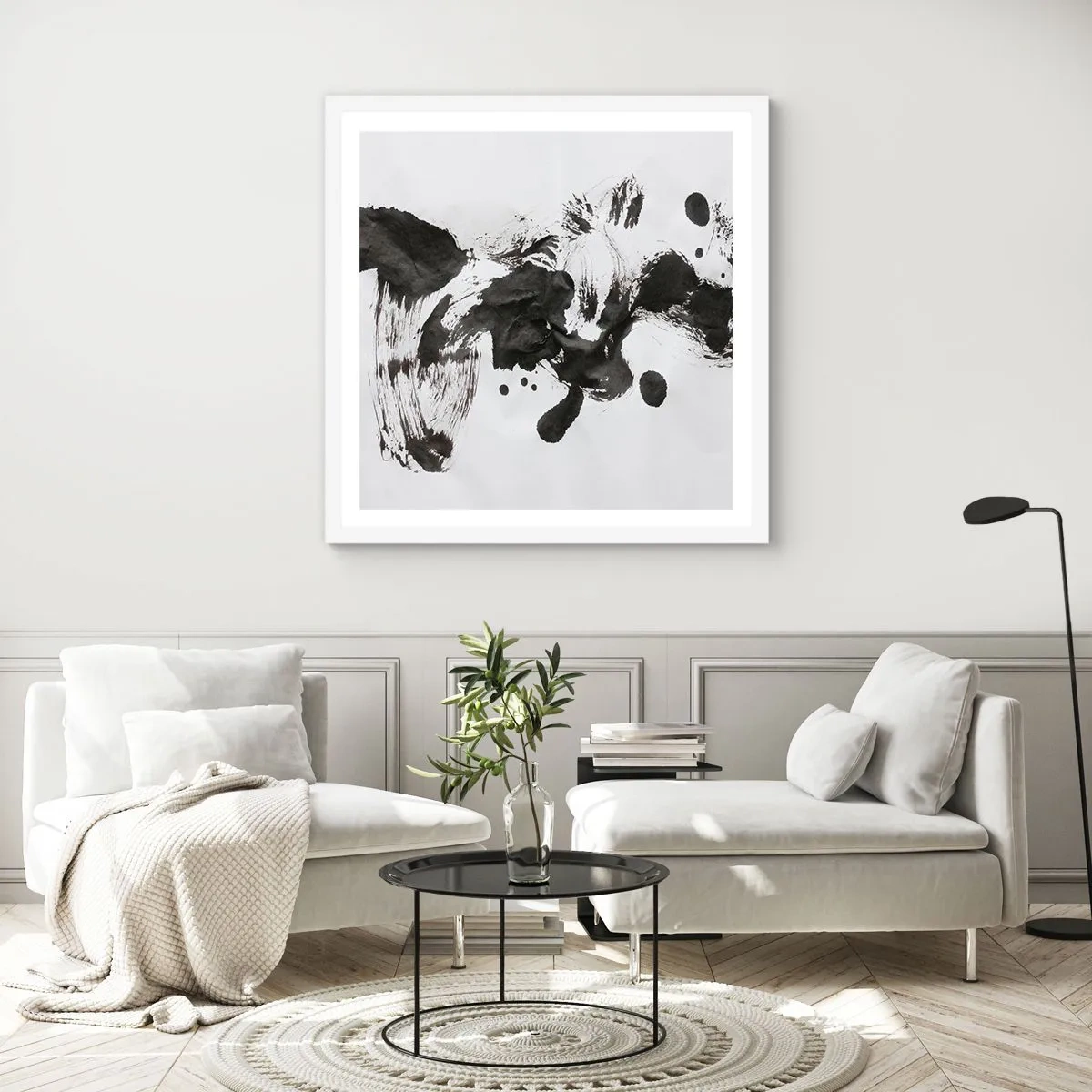 Plakat w białej ramie - W szaleństwie metoda? - 50x50 cm