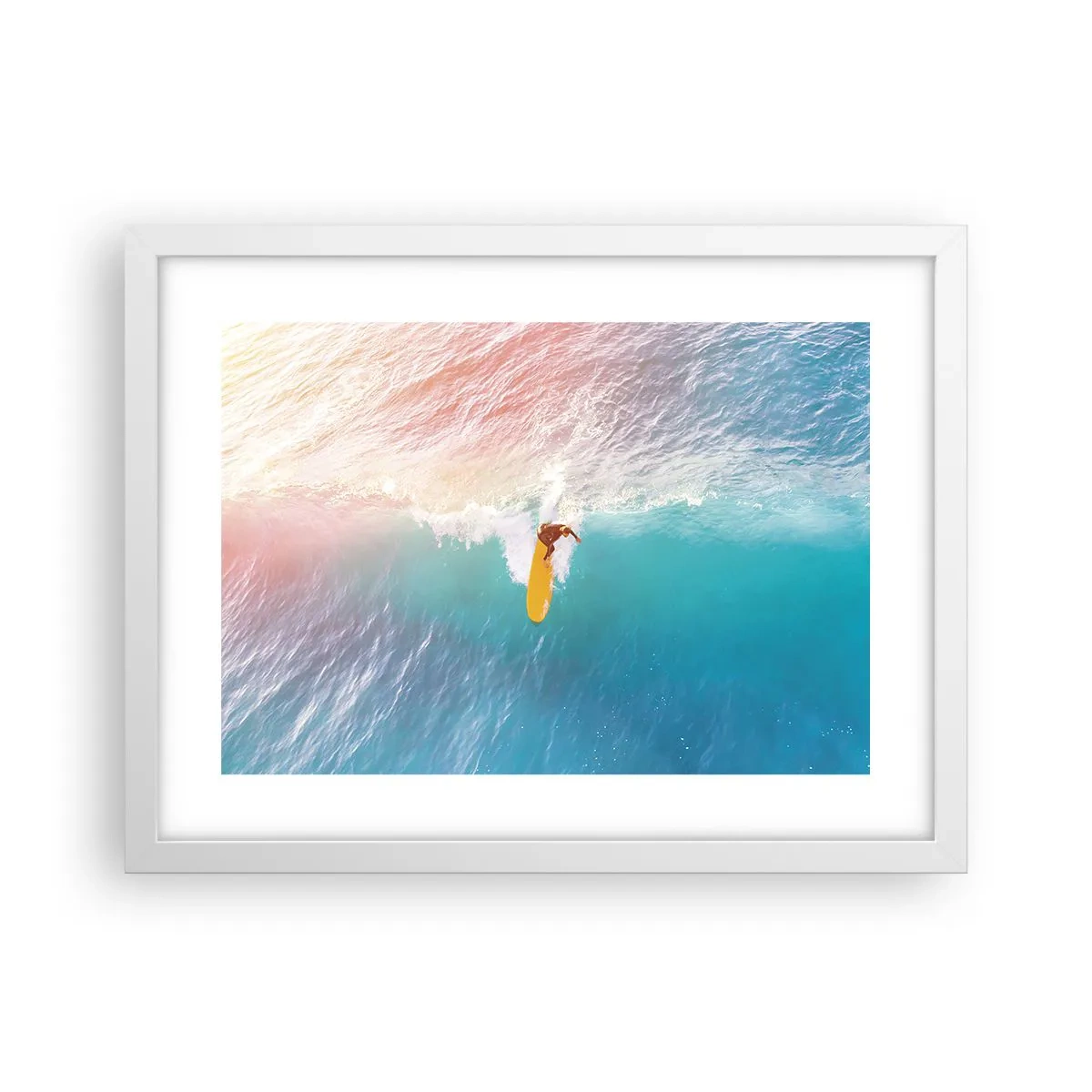Plakat w białej ramie - Oceaniczny jeździec - 40x30 cm
