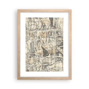 Plakat w ramie jasny dąb - Czeka na rozszyfrowanie - 30x40 cm