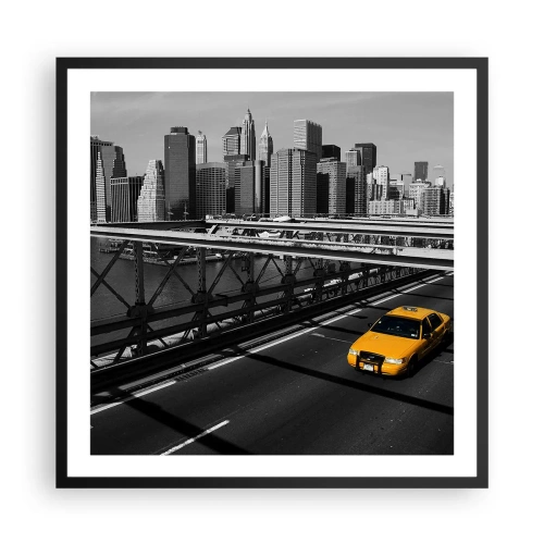 Plakat w czarnej ramie - Kolor wielkiego miasta - 60x60 cm