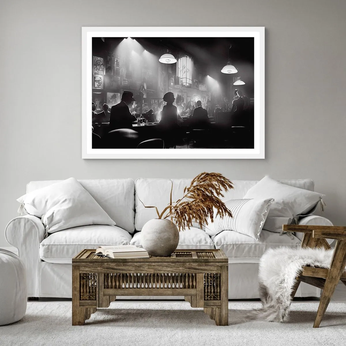 Plakat w białej ramie - W jazzowym klimacie - 40x40 cm