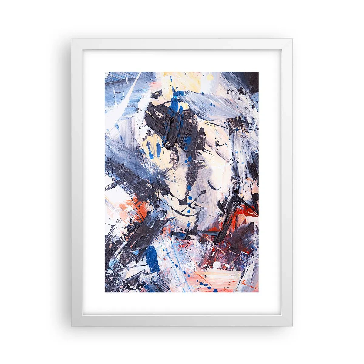 Plakat w białej ramie - Szalony taniec abstrakcji - 30x40 cm