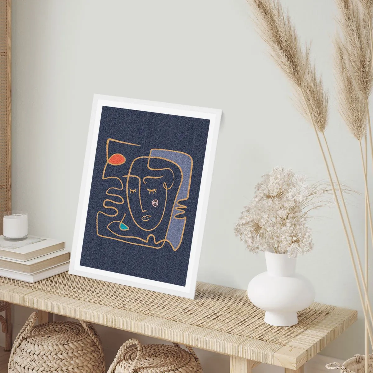 Plakat w białej ramie - W zamyśleniu - 50x70 cm