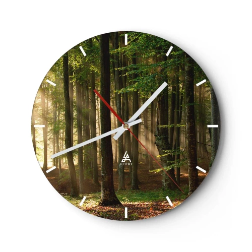 Zegar ścienny - Rozpromieniony w wiosenny poranek - 40x40 cm