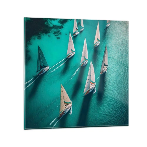 Obraz na szkle - W zawody z wiatrem - 40x40 cm