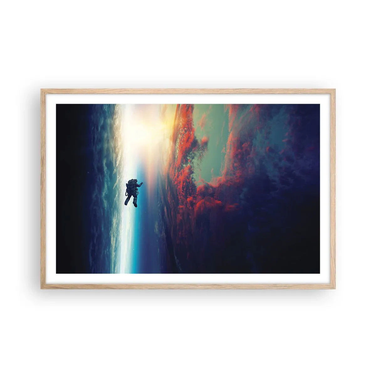 Plakat w ramie jasny dąb - Mierzyć się ze wszechświatem - 91x61 cm