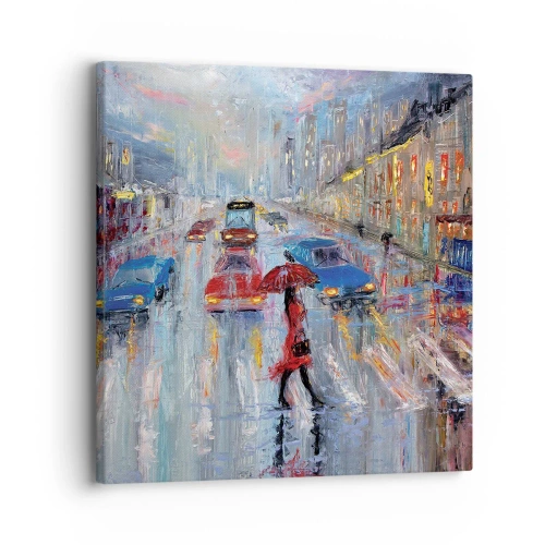Obraz na płótnie - Deszczowe popołudnie w mieście - 30x30 cm